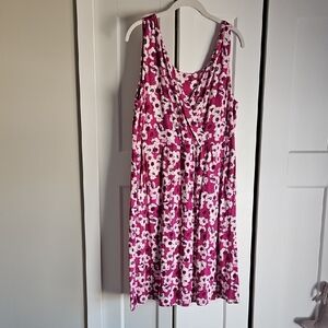 Garnet Hill Magenta & White Floral Sun Dress *Kentucky Derby*